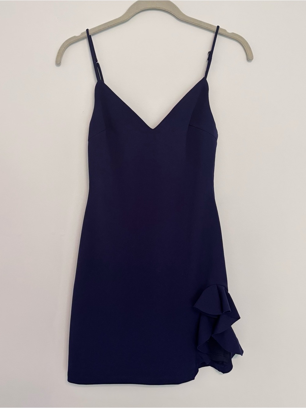 Lucy in the Sky Navy Blue Mini Dress Ruffle Party Event